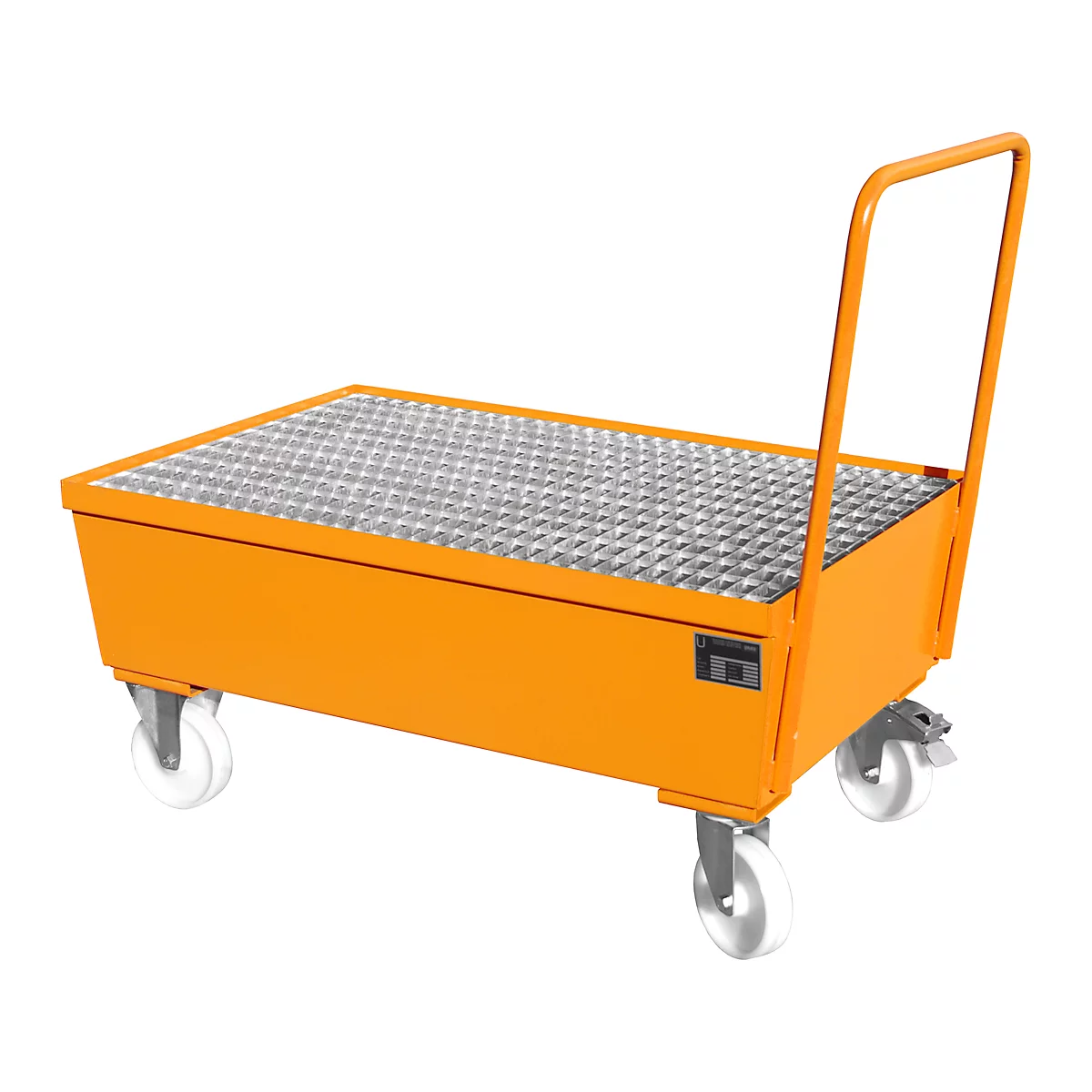 Lekbak type AW-F2, verrijdbaar, oranje RAL2000