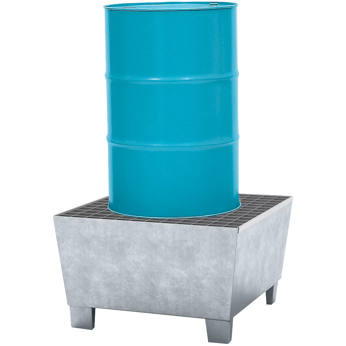 Lekbak WG 20, voor 1 x 200 l vat, gegalvaniseerd
