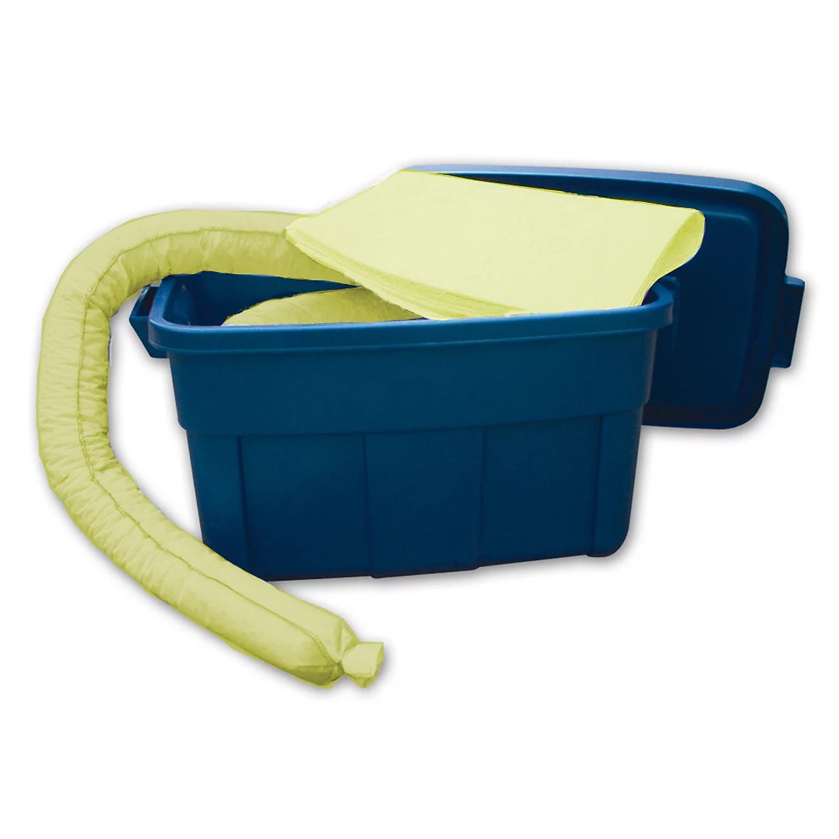 Lekkage set voor noodgevallen, voor 50 l zuren, logen, agressieve middelen & alcohol, in transportbox,