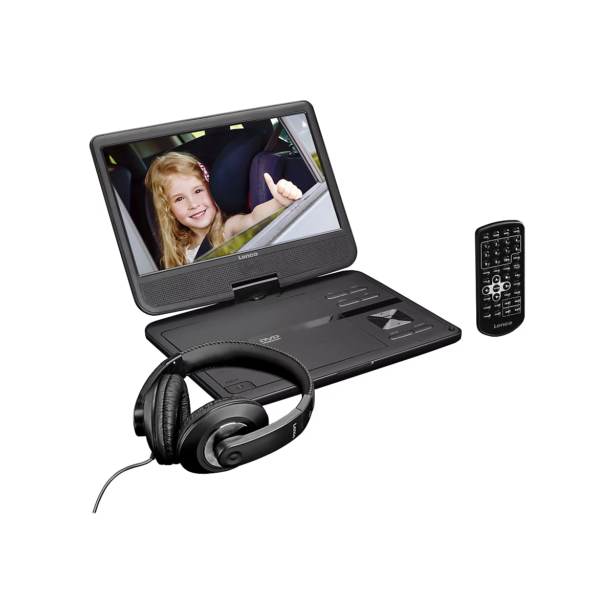 Lenco DVP-1010 - DVD-Player - tragbar -Anzeige: 25.5 cm (10') - Schwarz