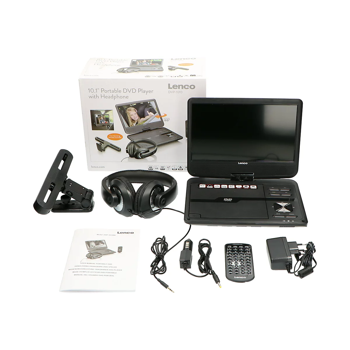 Lenco DVP-1010 - DVD-Player - tragbar -Anzeige: 25.5 cm (10') - Schwarz