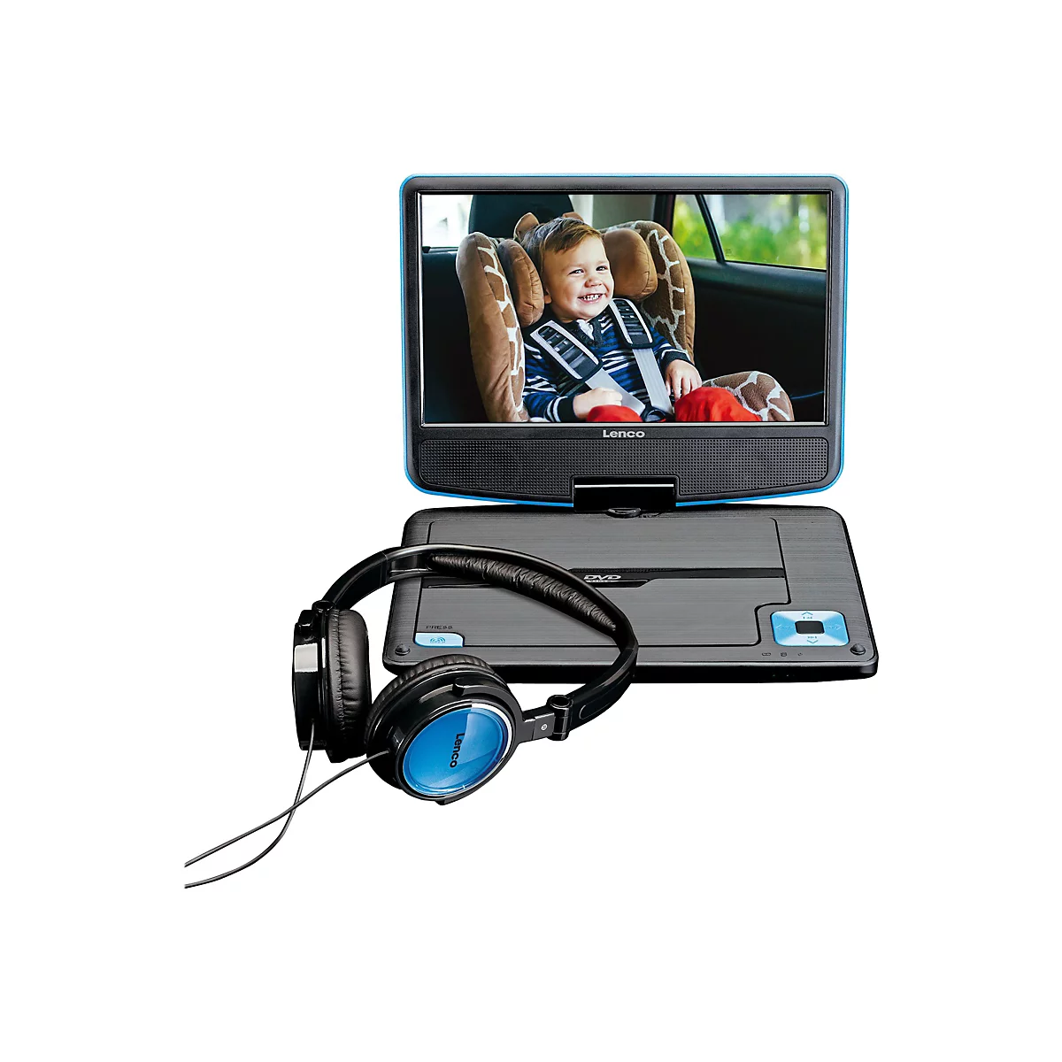 Lenco DVP-910 - DVD-Player - tragbar -Anzeige: 22.9 cm (9') - Blau