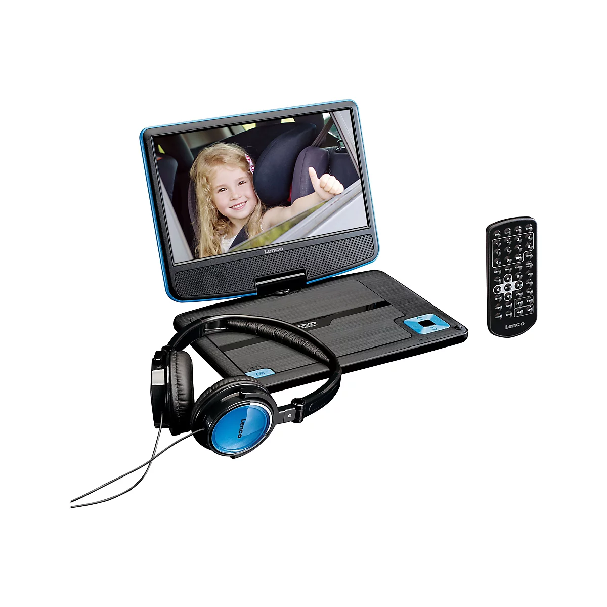 Lenco DVP-910 - DVD-Player - tragbar -Anzeige: 22.9 cm (9') - Blau