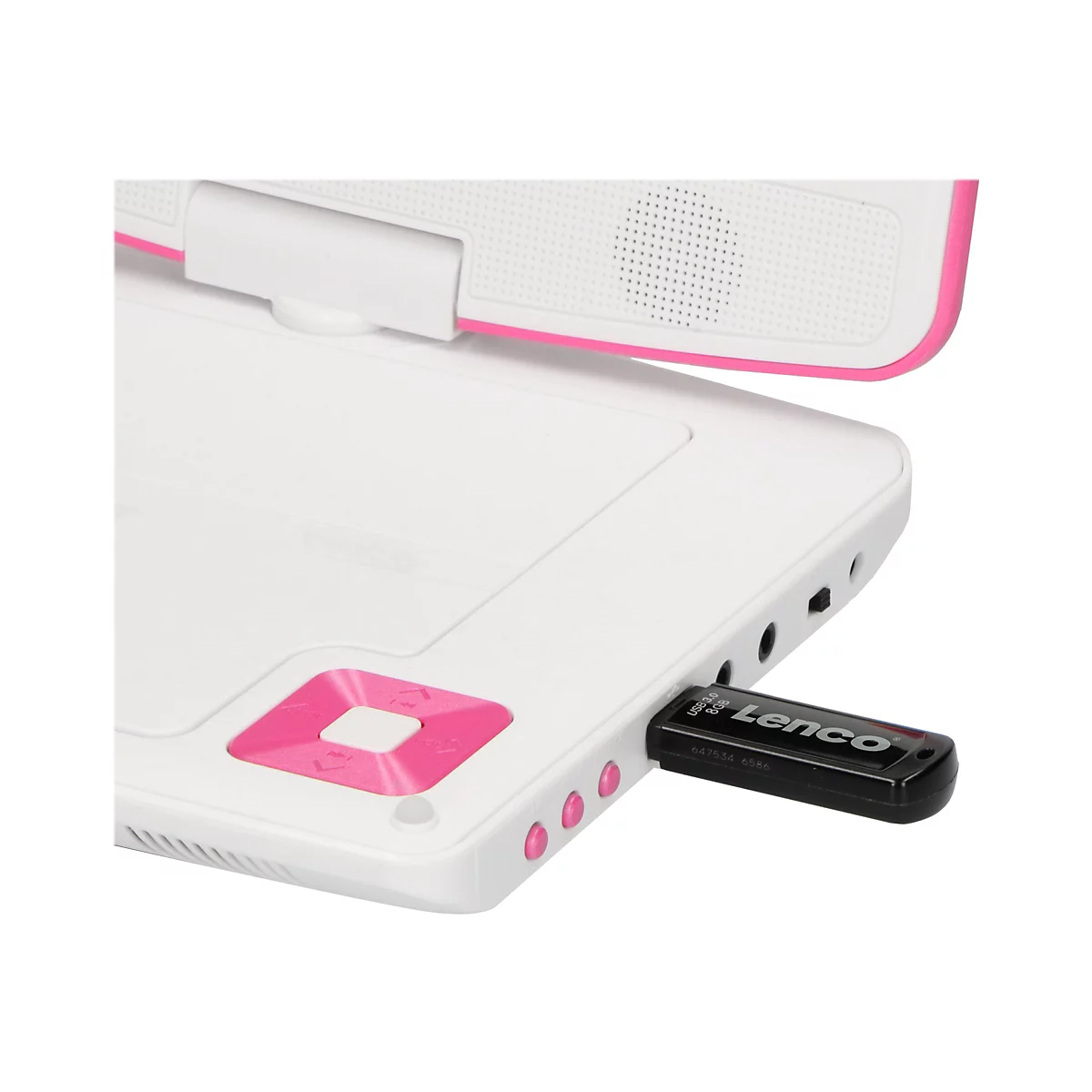 Lenco DVP-910 - DVD-Player - tragbar -Anzeige: 22.9 cm (9') - pink, weiß