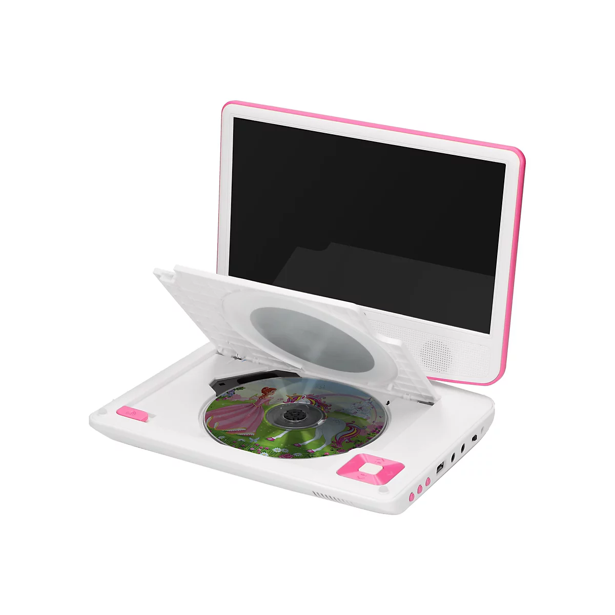 Lenco DVP-910 - DVD-Player - tragbar -Anzeige: 22.9 cm (9') - pink, weiß