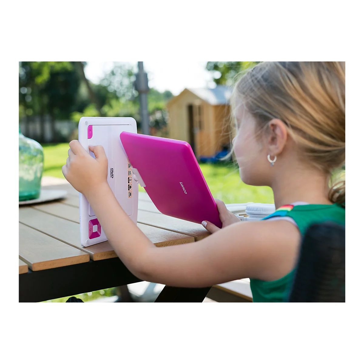 Lenco DVP-910 - DVD-Player - tragbar -Anzeige: 22.9 cm (9') - pink, weiß