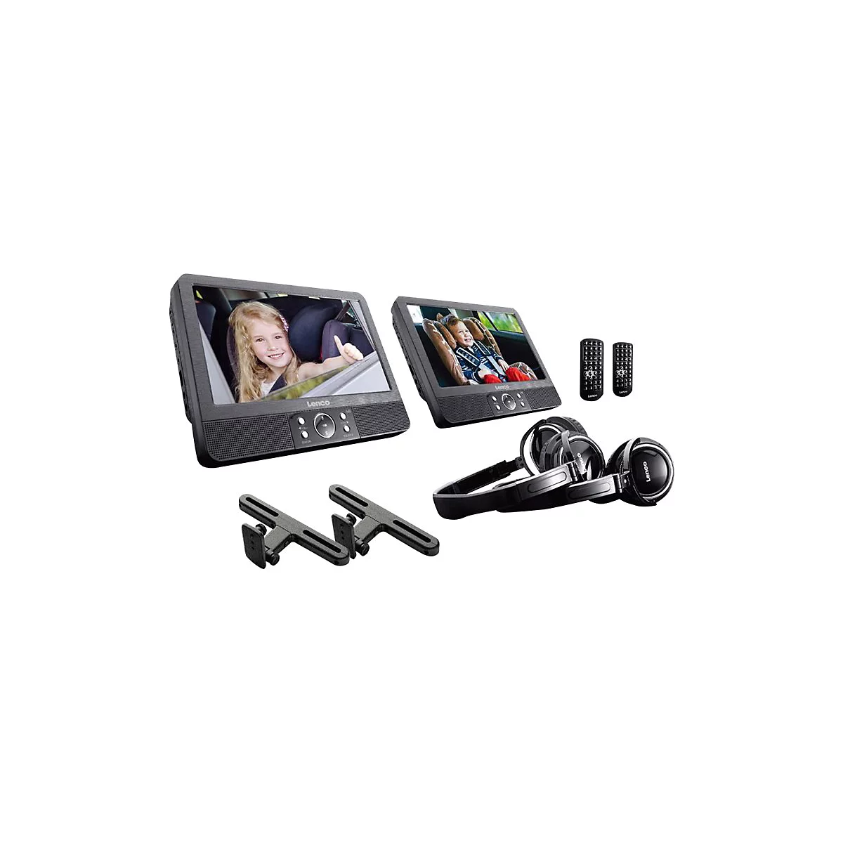 Lenco DVP-939 - Zwei LCD-Monitore / DVD-Player - Anzeige - 22.9 cm (9') - extern