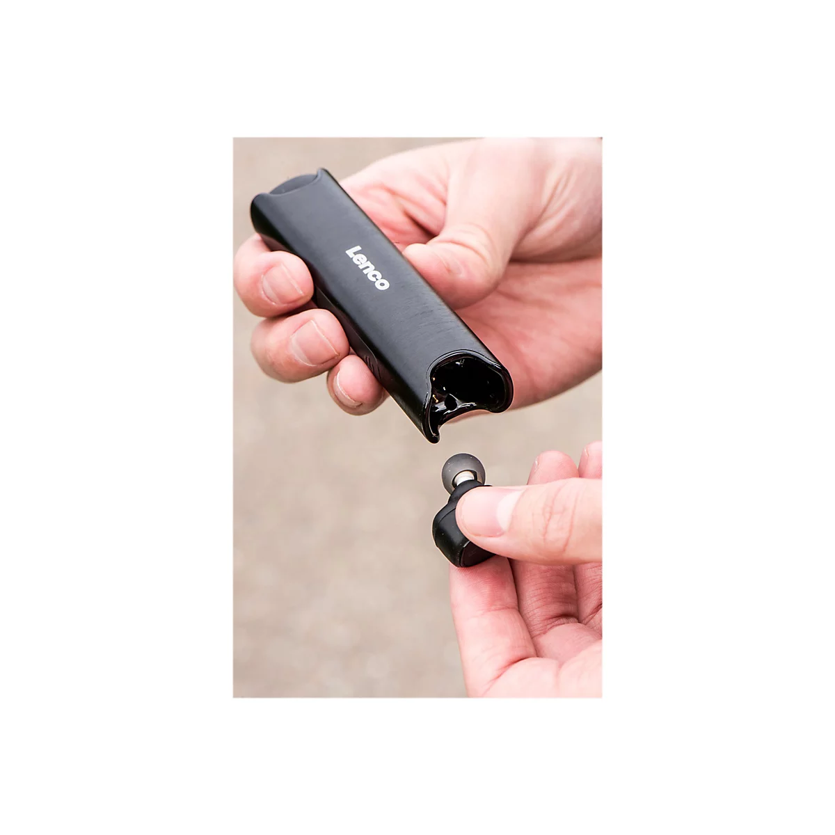 Lenco EPB-440 - True Wireless-Kopfhörer mit Mikrofon - im Ohr - Bluetooth - Schwarz