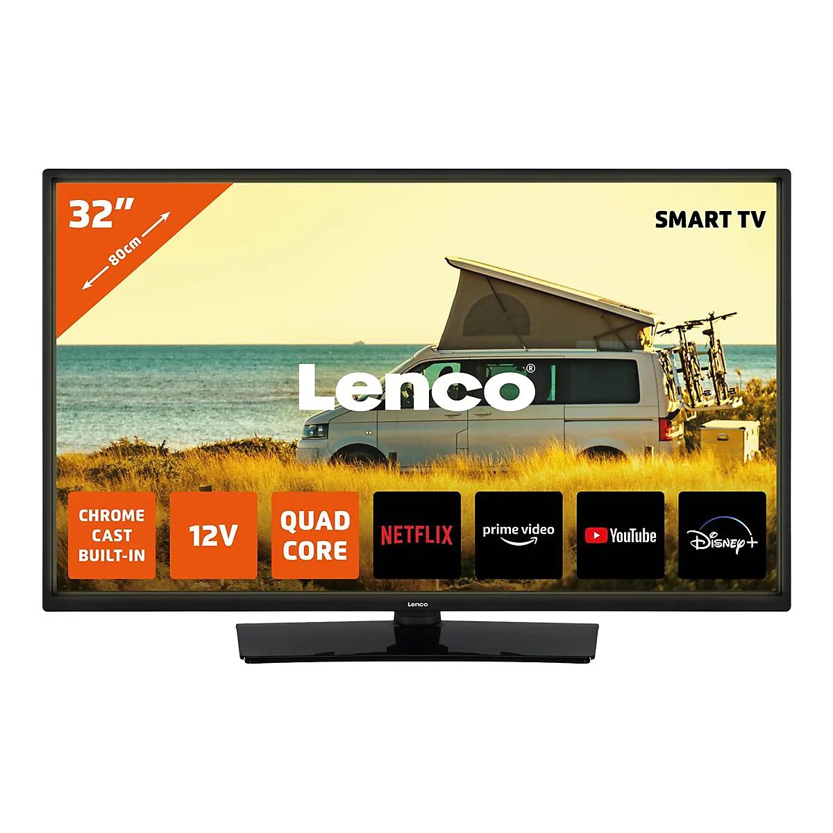 Lenco LED-3263BK - 81 cm (32') Diagonalklasse LCD-TV mit LED-Hintergrundbeleuchtung - Smart TV - Android TV - 720p 1366 x 768 - HDR