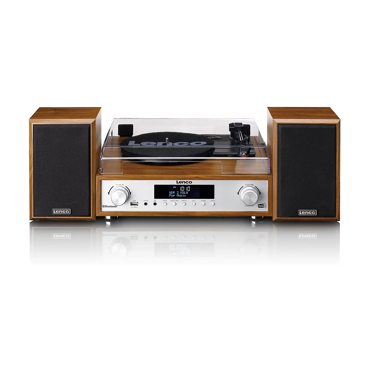 Lenco MC-160WD - Audiosystem - 2 x 10 Watt - Holz