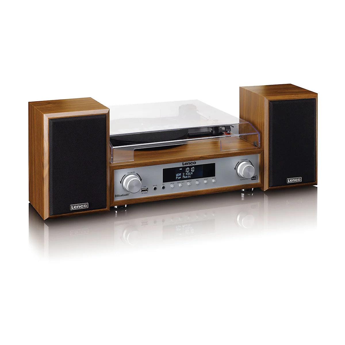 Lenco MC-160WD - Audiosystem - 2 x 10 Watt - Holz