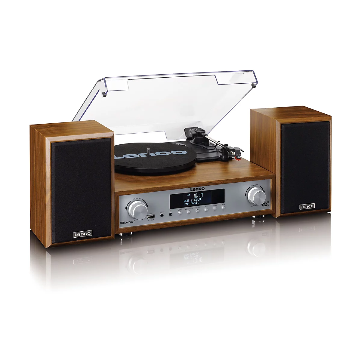 Lenco MC-160WD - Audiosystem - 2 x 10 Watt - Holz