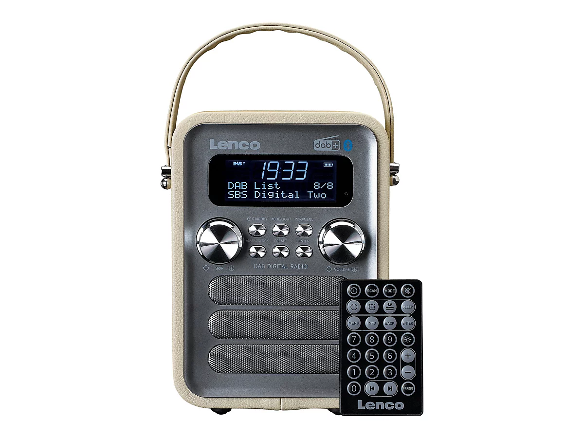Lenco PDR-051 - Tragbares DAB-Radio - 4 Watt - Dark Silver, Taupe