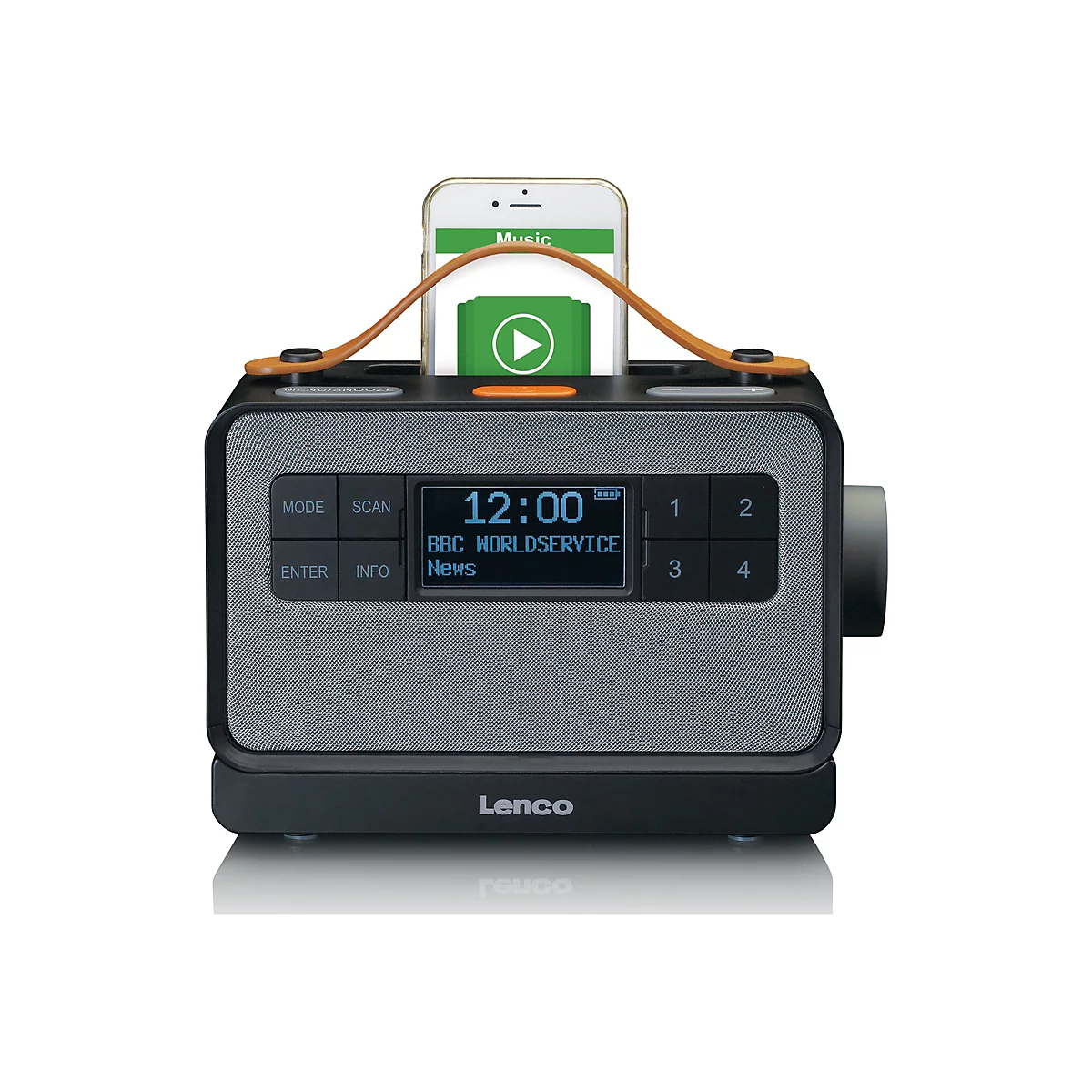 Lenco PDR-065 - Tragbares DAB-Radio - 4 Watt - kein Betriebssystem - Schwarz