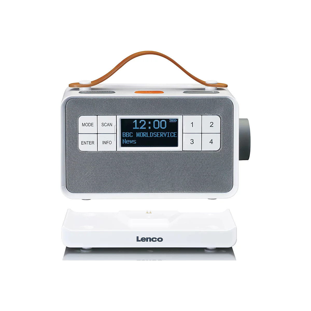 Lenco PDR-065 - Tragbares DAB-Radio - 4 Watt - kein Betriebssystem - weiß