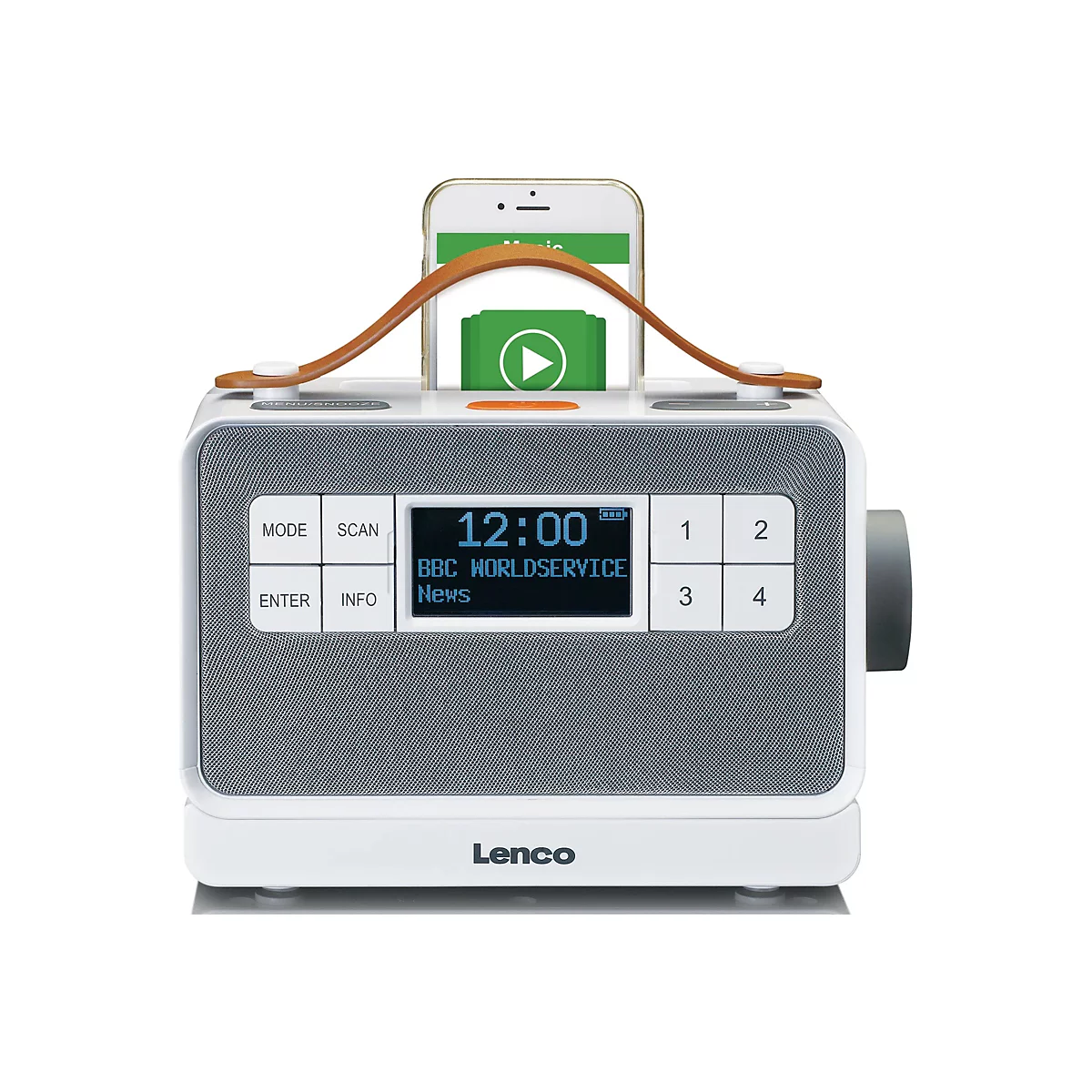 Lenco PDR-065 - Tragbares DAB-Radio - 4 Watt - kein Betriebssystem - weiß