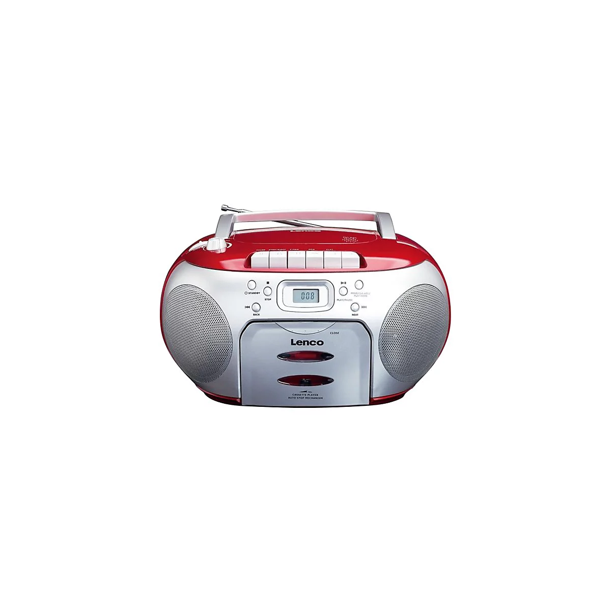 Lenco SCD-420 - Ghettoblaster - Silber, Rot
