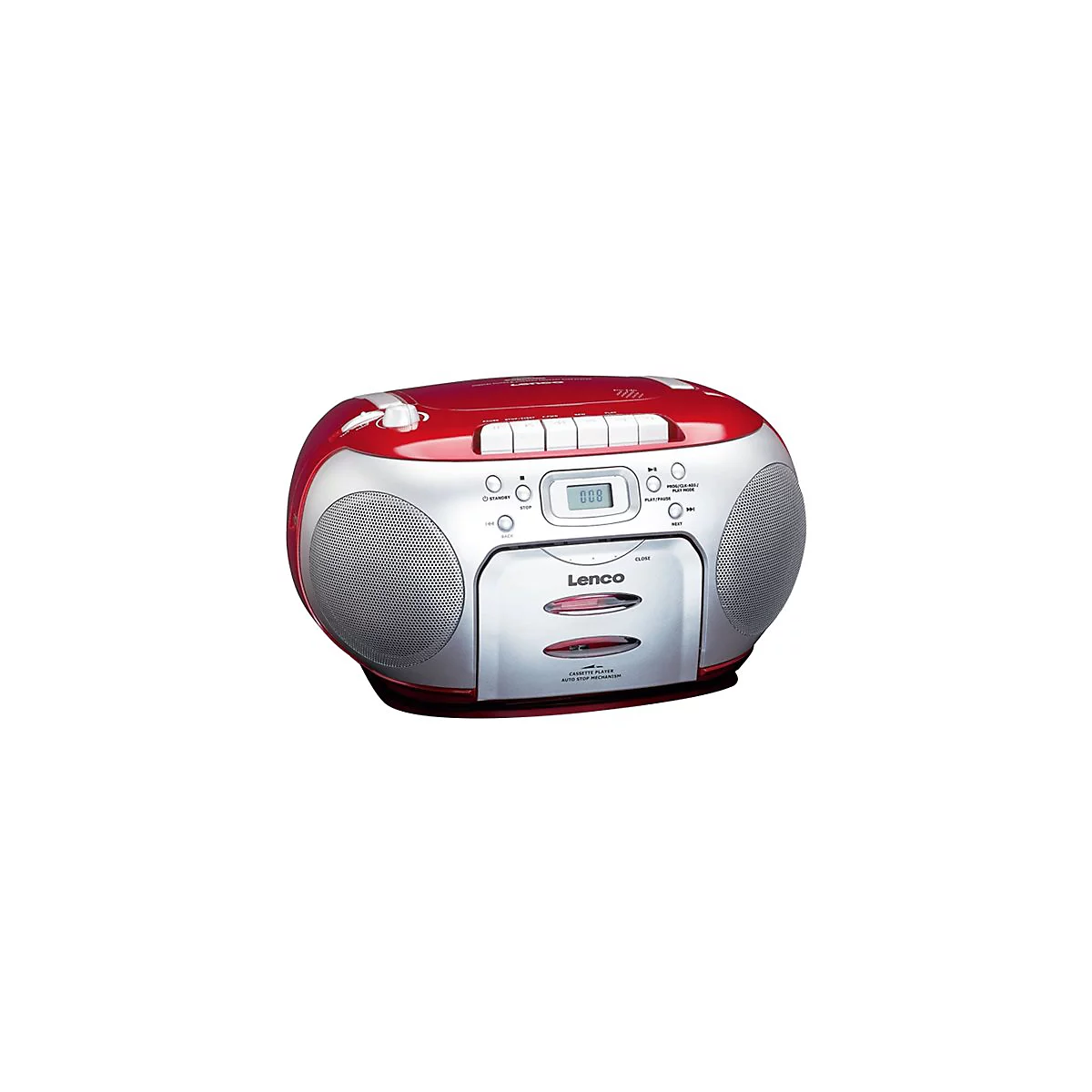 Lenco SCD-420 - Ghettoblaster - Silber, Rot