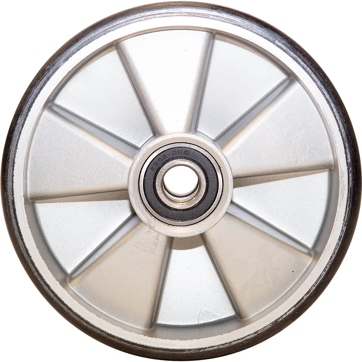 Lenkrad für Hubwagen, inkl. Lager, spurlos, Ø 180 x B 50 mm, Polyurethan, silber