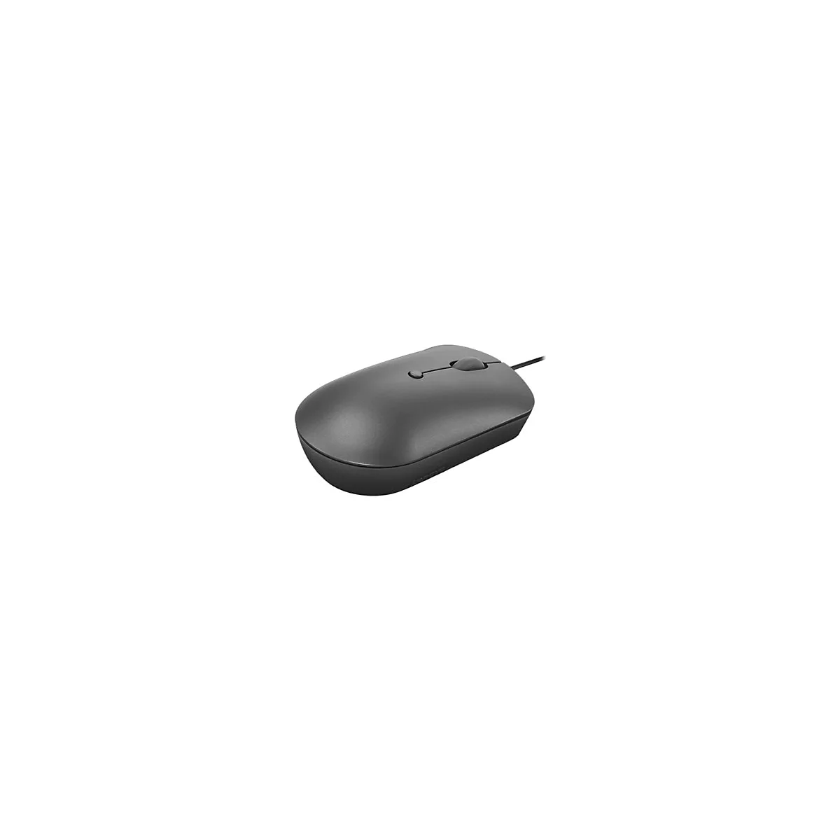 Graue Computermaus mit Kabel und zwei KnÃ¶pfen, sowie einem Scrollrad.