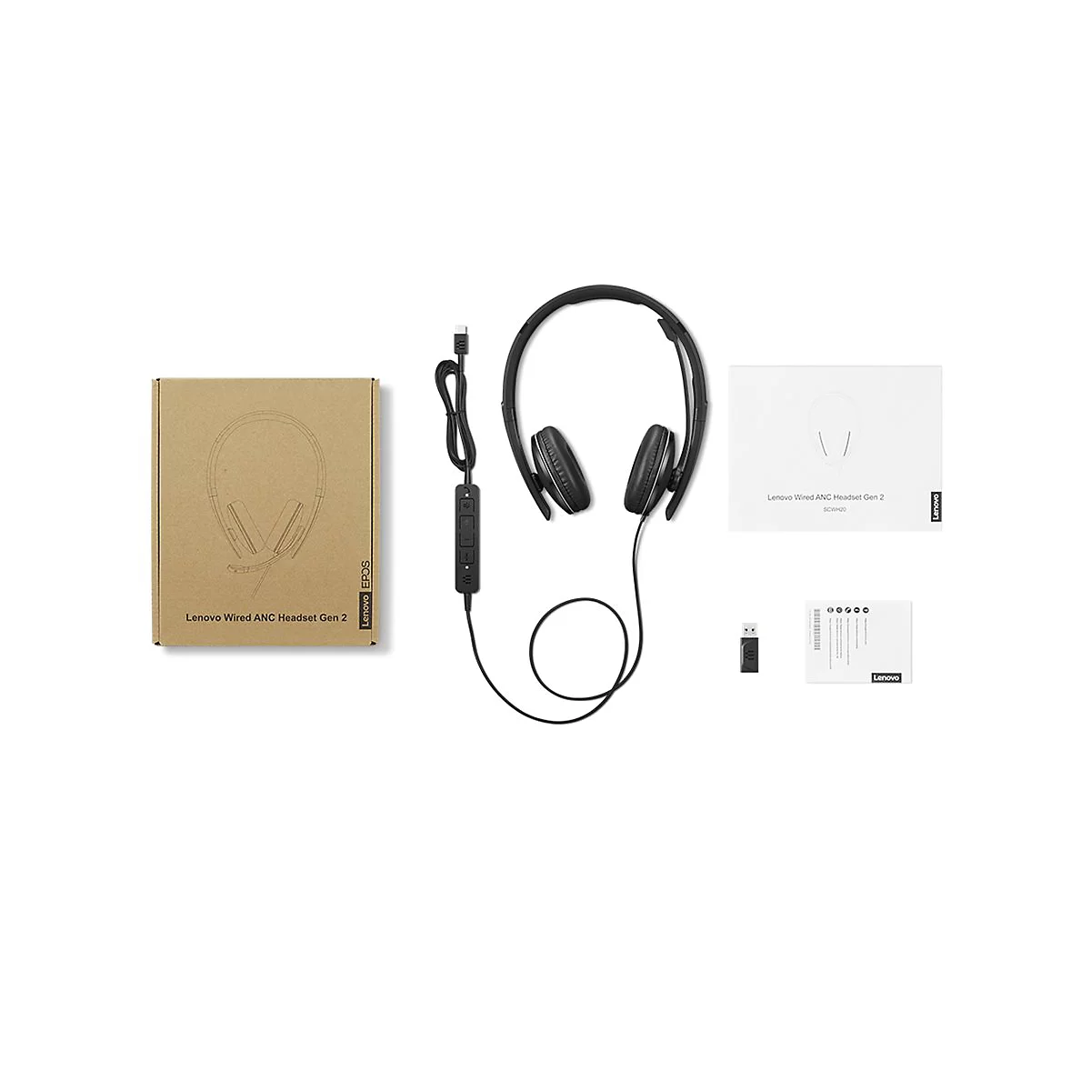 Lenovo Gen 2 - Headset - On-Ear - kabelgebunden - USB-C - Schwarz