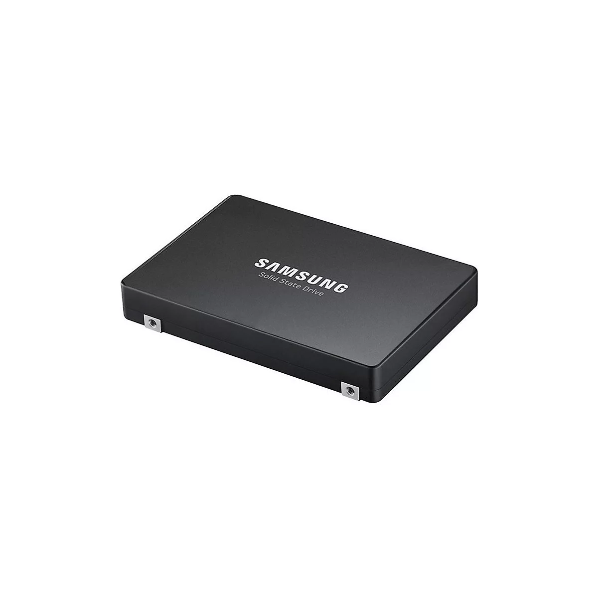 Schwarze Samsung Solid State Drive mit weißem Samsung-Logo.