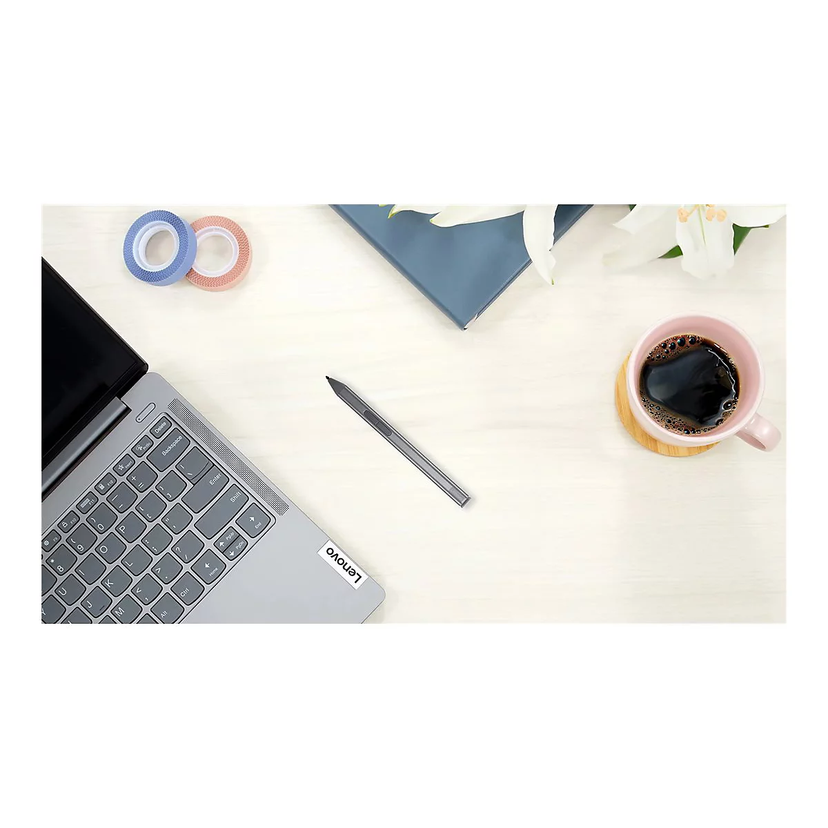 Lenovo Slim Pen - Aktiver Stylus - Storm Gray - braune Box - CRU - für ThinkPad T14s Gen 5; X1 2-in-1 Gen 9; X12 Detachable Gen 2; X1 2-in-1 Gen 9