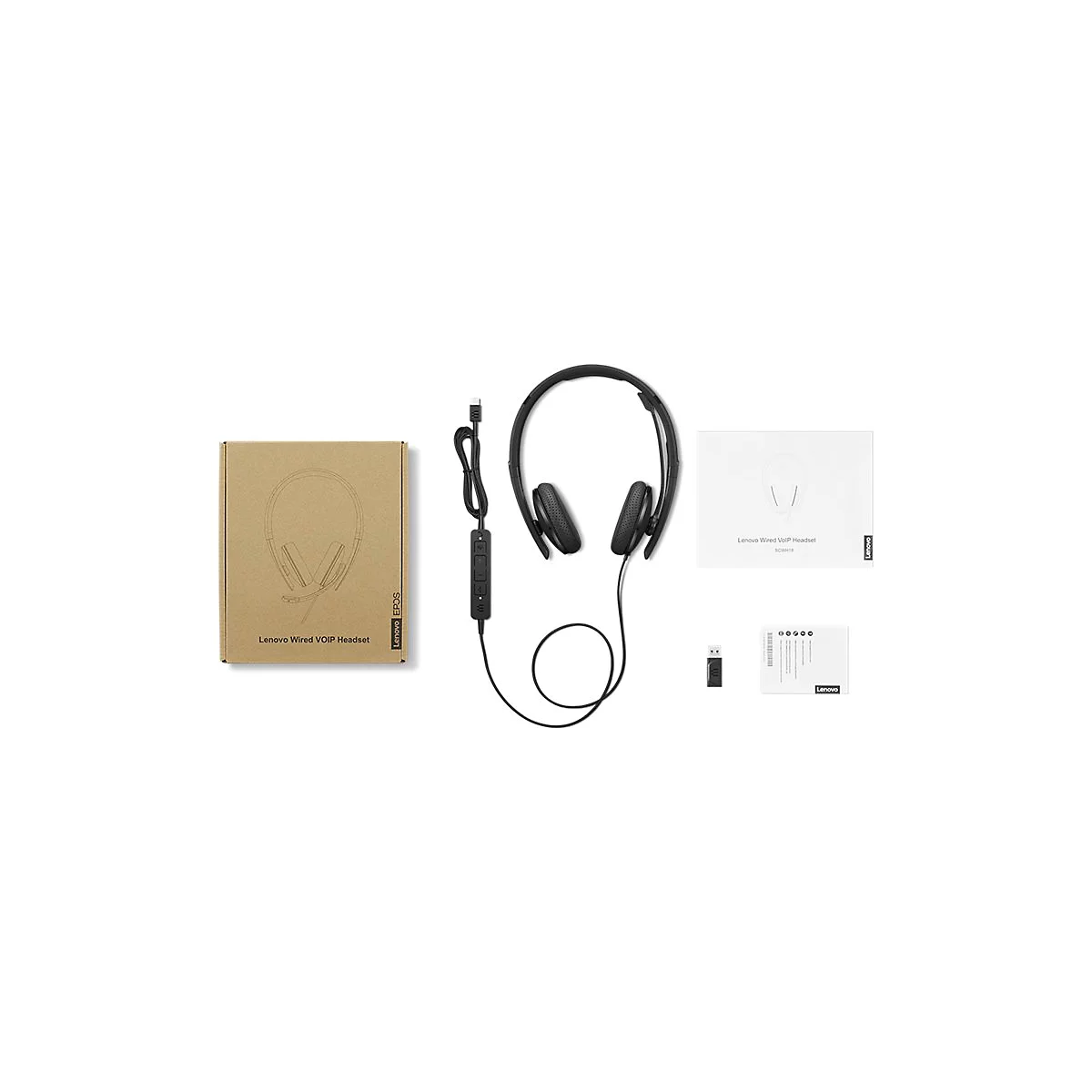 Lenovo - VoIP-Hörer - On-Ear - kabelgebunden - USB-C - Schwarz