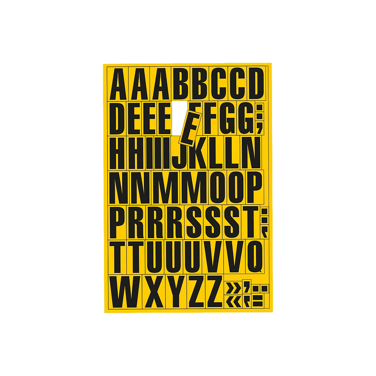 Lettres magnétiques, pour surface métalliques, format A4, jaune