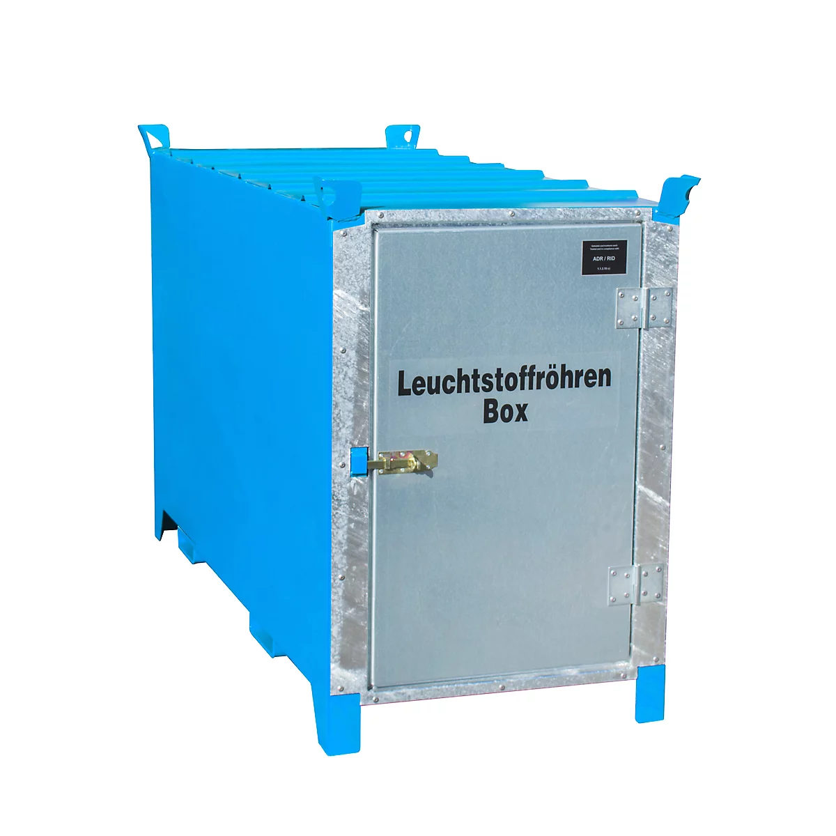 Leuchtstoffröhrenbox BAUER SL 150, Stahlblech, unterfahrbar, abschließbar, Tür verzinkt, B 1700 x T 770 x H 1125 mm, blau