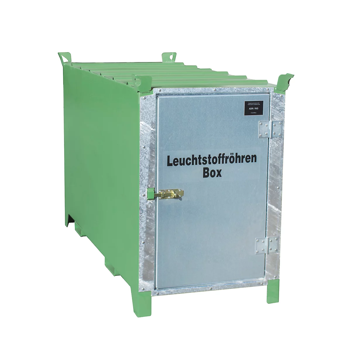 Leuchtstoffröhrenbox BAUER SL 150, Stahlblech, unterfahrbar, abschließbar, Tür verzinkt, B 1700 x T 770 x H 1125 mm, grün