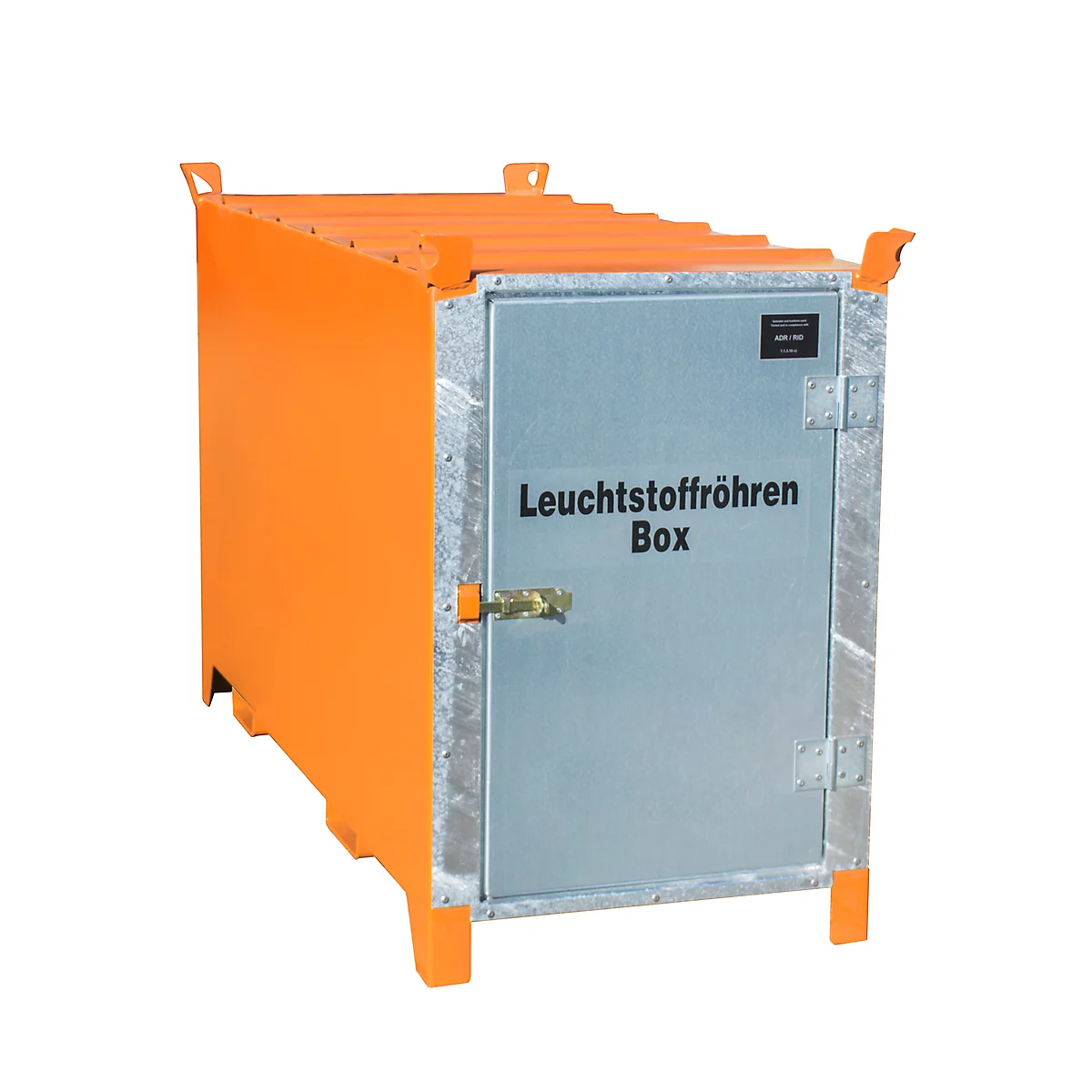 Leuchtstoffröhrenbox BAUER SL 150, Stahlblech, unterfahrbar, abschließbar, Tür verzinkt, B 1700 x T 770 x H 1125 mm, orange