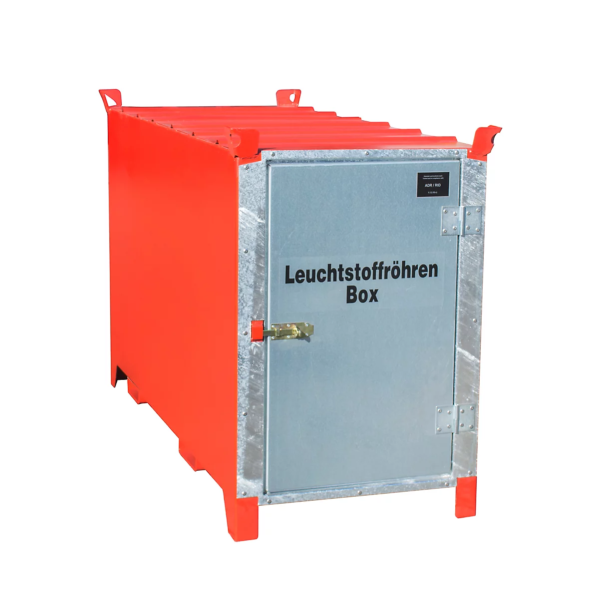 Leuchtstoffröhrenbox BAUER SL 150, Stahlblech, unterfahrbar, abschließbar, Tür verzinkt, B 1700 x T 770 x H 1125 mm, rot