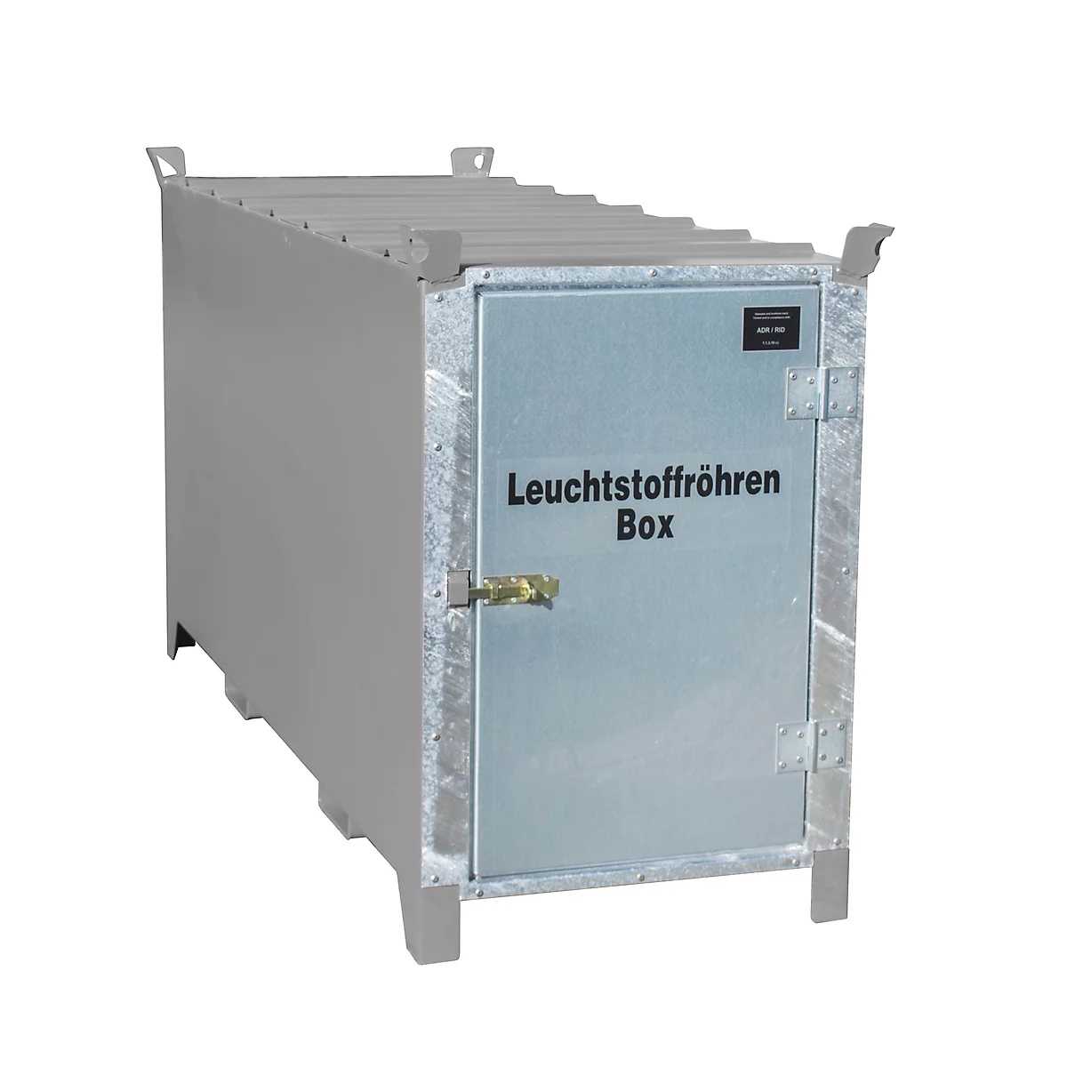 Leuchtstoffröhrenbox BAUER SL 200, Stahlblech, unterfahrbar, abschließbar, Tür verzinkt, B 2100 x T 770 x H 1125 mm, grau