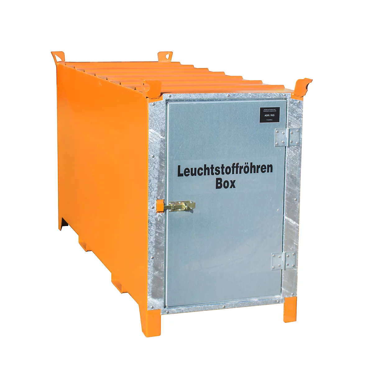 Leuchtstoffröhrenbox BAUER SL 200, Stahlblech, unterfahrbar, abschließbar, Tür verzinkt, B 2100 x T 770 x H 1125 mm, orange