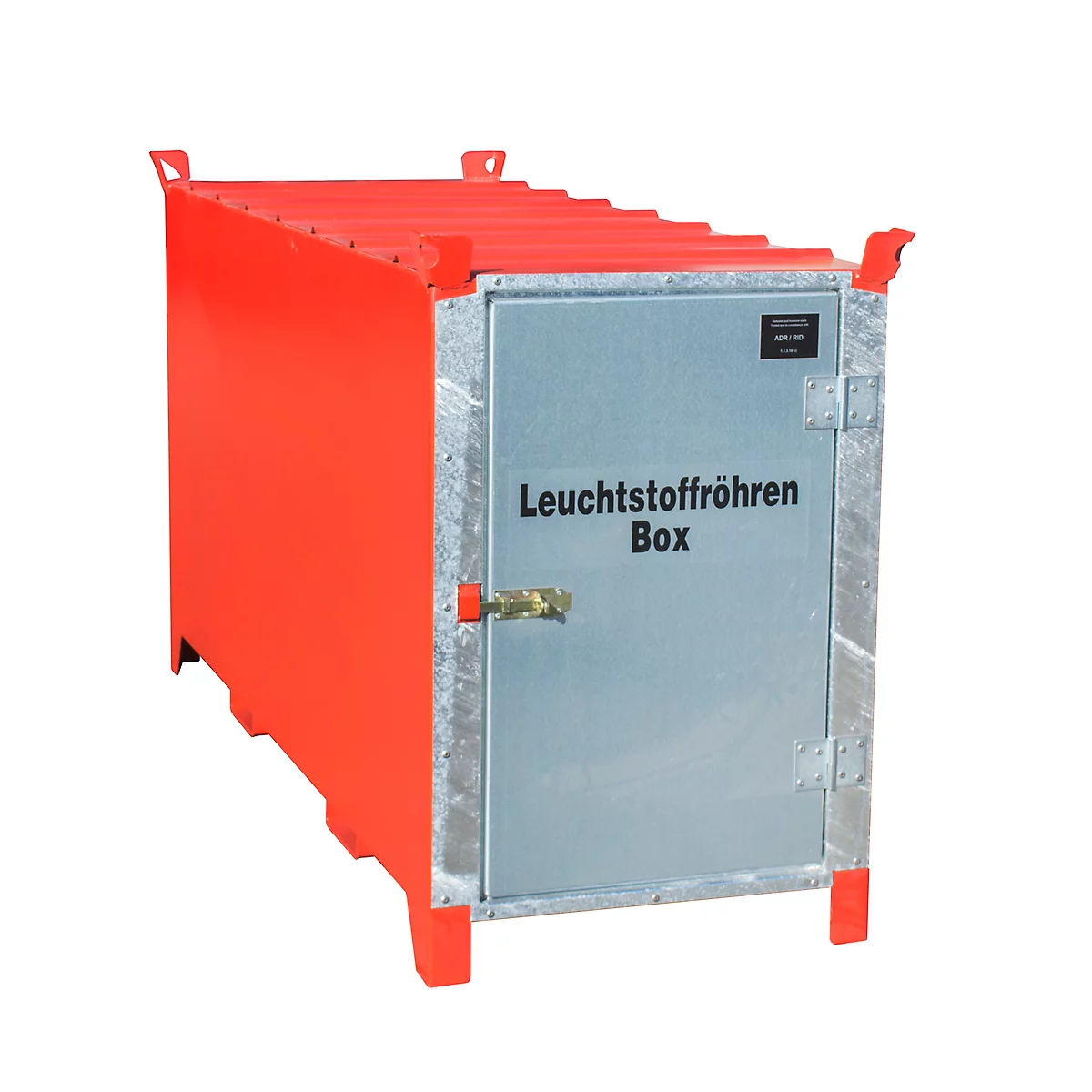 Leuchtstoffröhrenbox BAUER SL 200, Stahlblech, unterfahrbar, abschließbar, Tür verzinkt, B 2100 x T 770 x H 1125 mm, rot