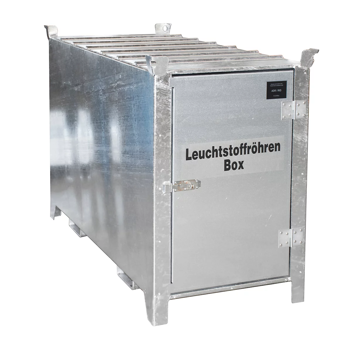 Leuchtstoffröhrenbox BAUER SL 200, Stahlblech, unterfahrbar, abschließbar, Tür verzinkt, B 2100 x T 770 x H 1125 mm, verzinkt