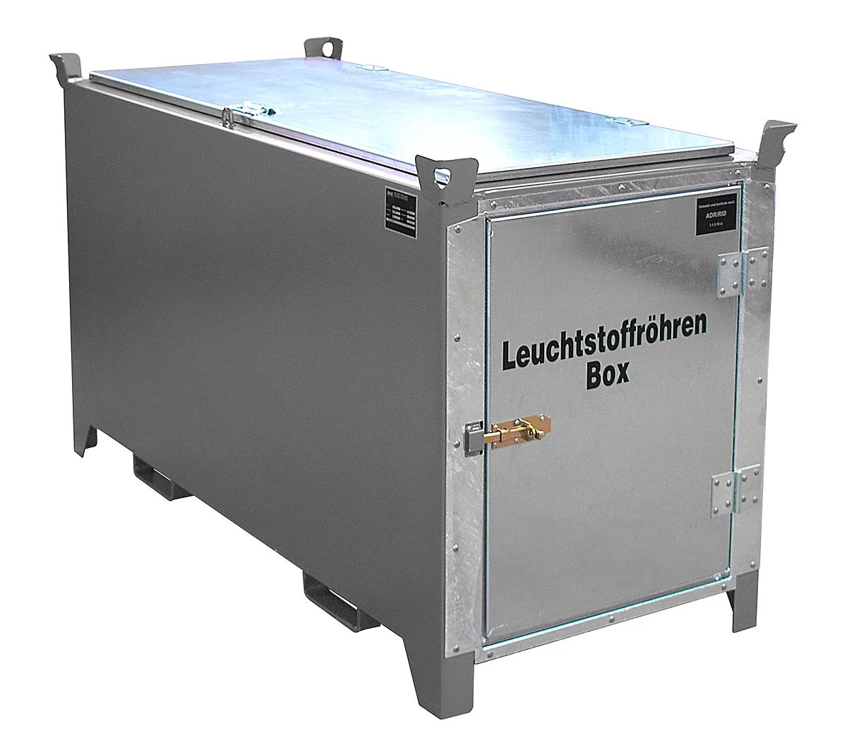 Leuchtstoffröhrenbox BAUER SL-D 150, Stahlblech, unterfahrbar, abschließbar, Tür/Deckel verzinkt, B 1700 x T 770 x H 975 mm, grau