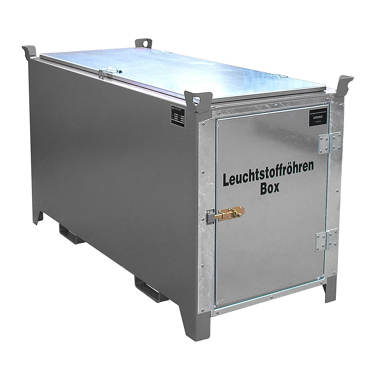 Leuchtstoffröhrenbox BAUER SL-D 150, Stahlblech, unterfahrbar, abschließbar, Tür/Deckel verzinkt, B 1700 x T 770 x H 975 mm, grau