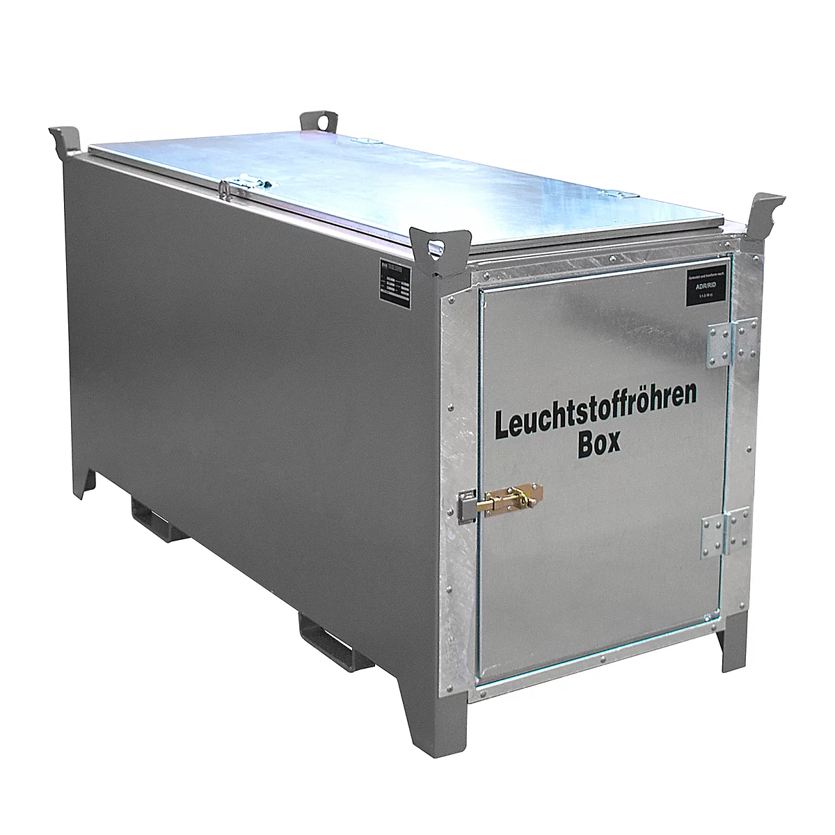 Leuchtstoffröhrenbox BAUER SL-D 200, Stahlblech, unterfahrbar, abschließbar, Tür/Deckel verzinkt, B 2100 x T 770 x H 975 mm, grau