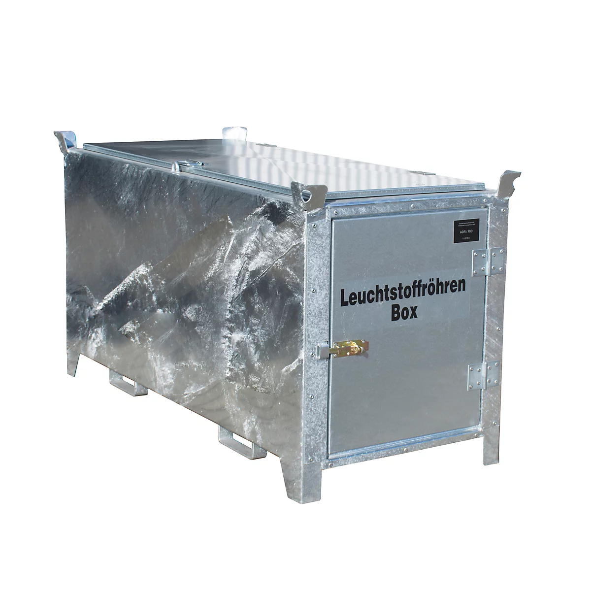 Leuchtstoffröhrenbox BAUER SL-D 200, Stahlblech, unterfahrbar, abschließbar, Tür/Deckel verzinkt, B 2100 x T 770 x H 975 mm, verzinkt