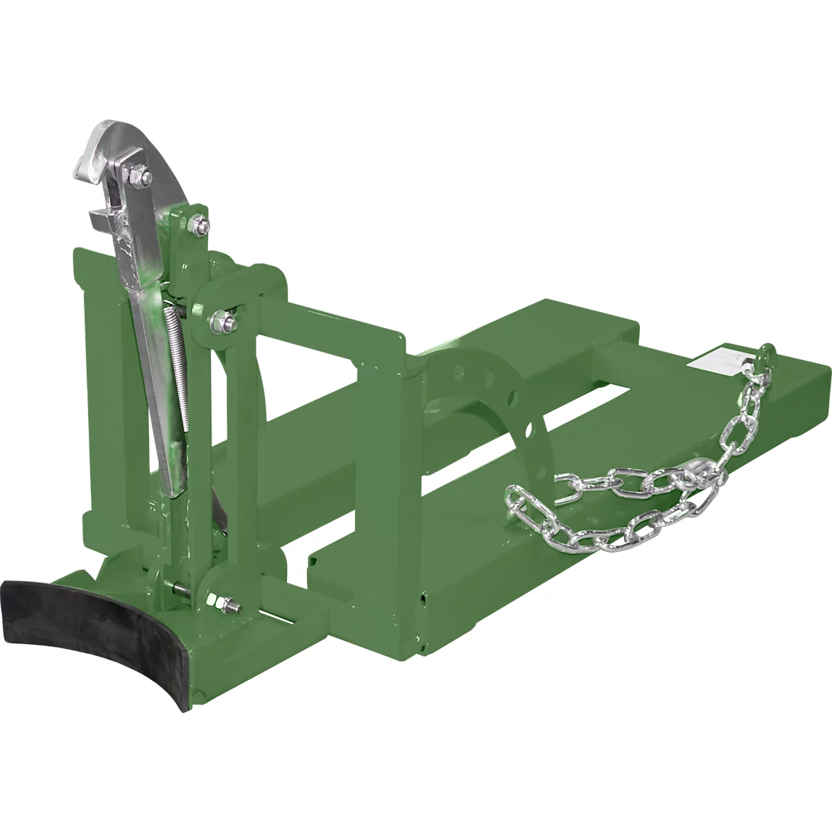 Lève-fûts Bauer RS 60-I, pour chariot élévateur, 1 fût de 60 litres, L 1050 x l 410 x H 460 mm, jusqu'à 100 kg, acier, vert réséda