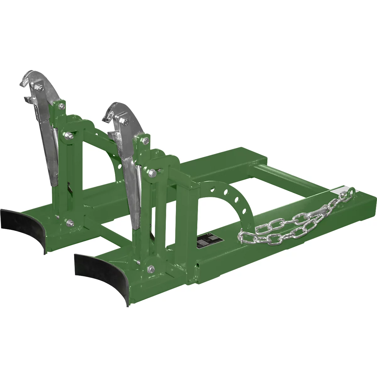 Lève-fûts Bauer RS 60-II, pour chariot élévateur, 2x fûts de 60 l, L 1050 x l 650 x H 460 mm, jusqu'à 200 kg, acier, vert réséda