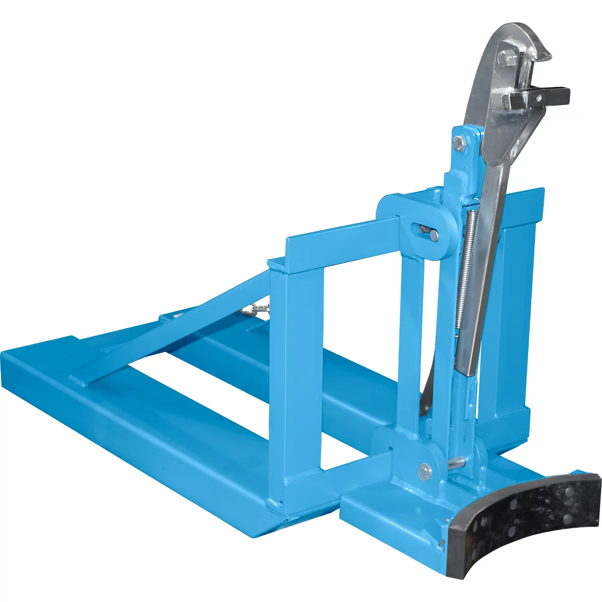 Lève-fûts Bauer RS-I/91, pour chariot élévateur, 1 fût de 200/220 l, L 1295 x l 585 x H 925 mm, jusqu'à 800 kg, acier, bleu clair