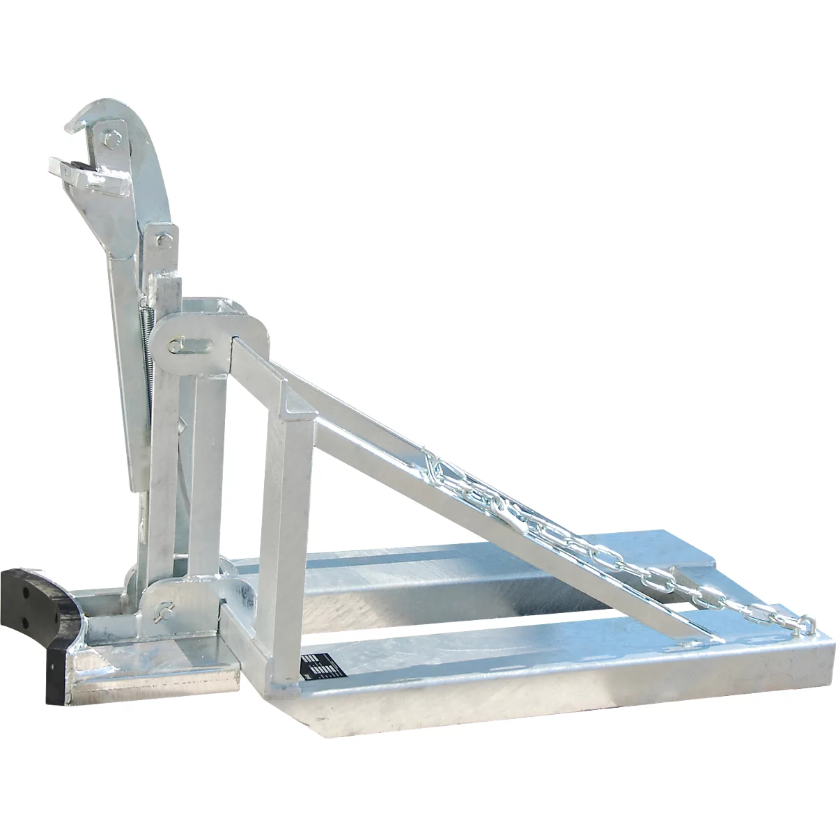 Lève-fûts Bauer RS-I/91, pour chariot élévateur, 1 fût de 200/220 l, L 1295 x l 585 x H 925 mm, jusqu'à 800 kg, acier galvanisé à chaud