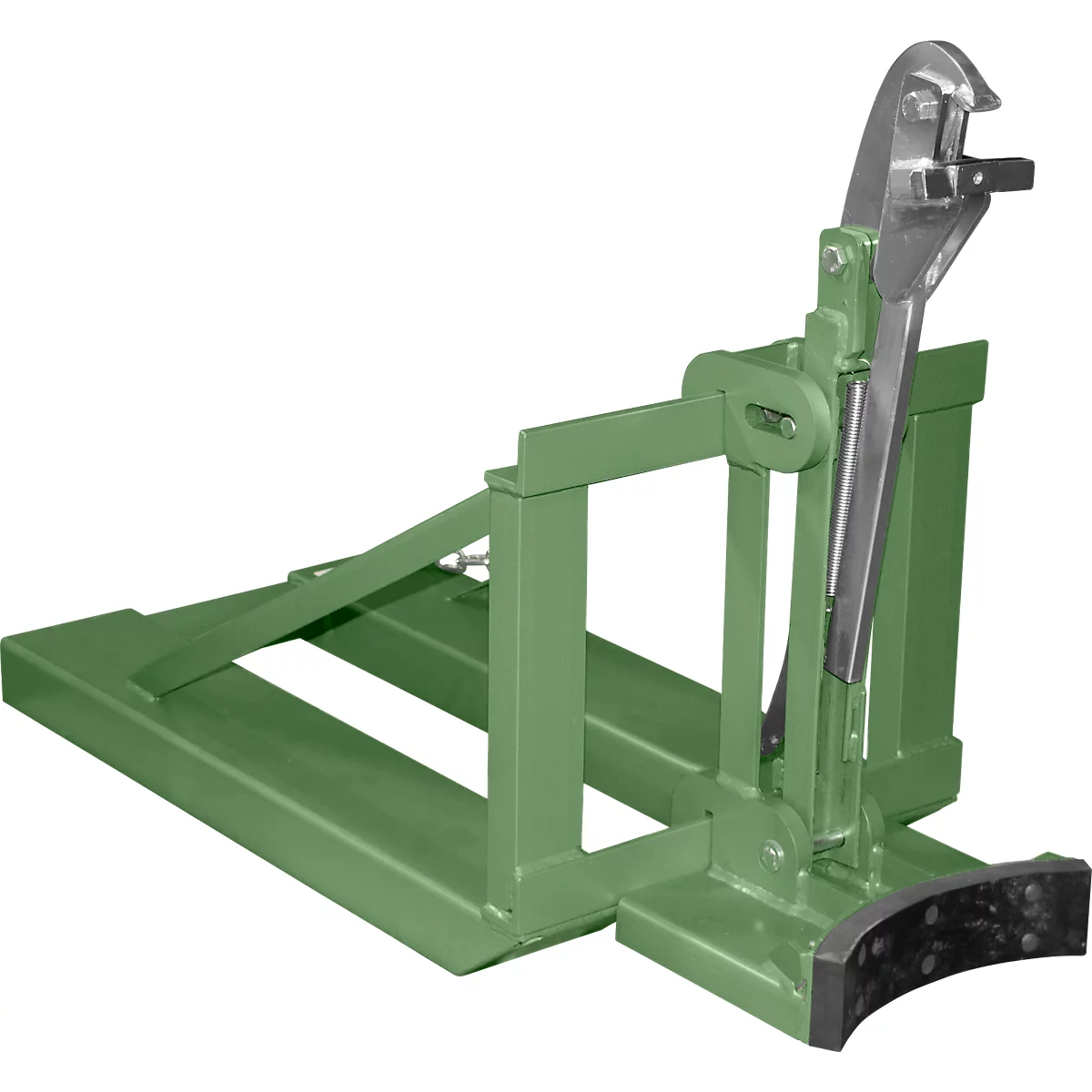 Lève-fûts Bauer RS-I/91, pour chariot élévateur, 1 fût de 200/220 l, L 1295 x l 585 x H 925 mm, jusqu'à 800 kg, acier, vert réséda