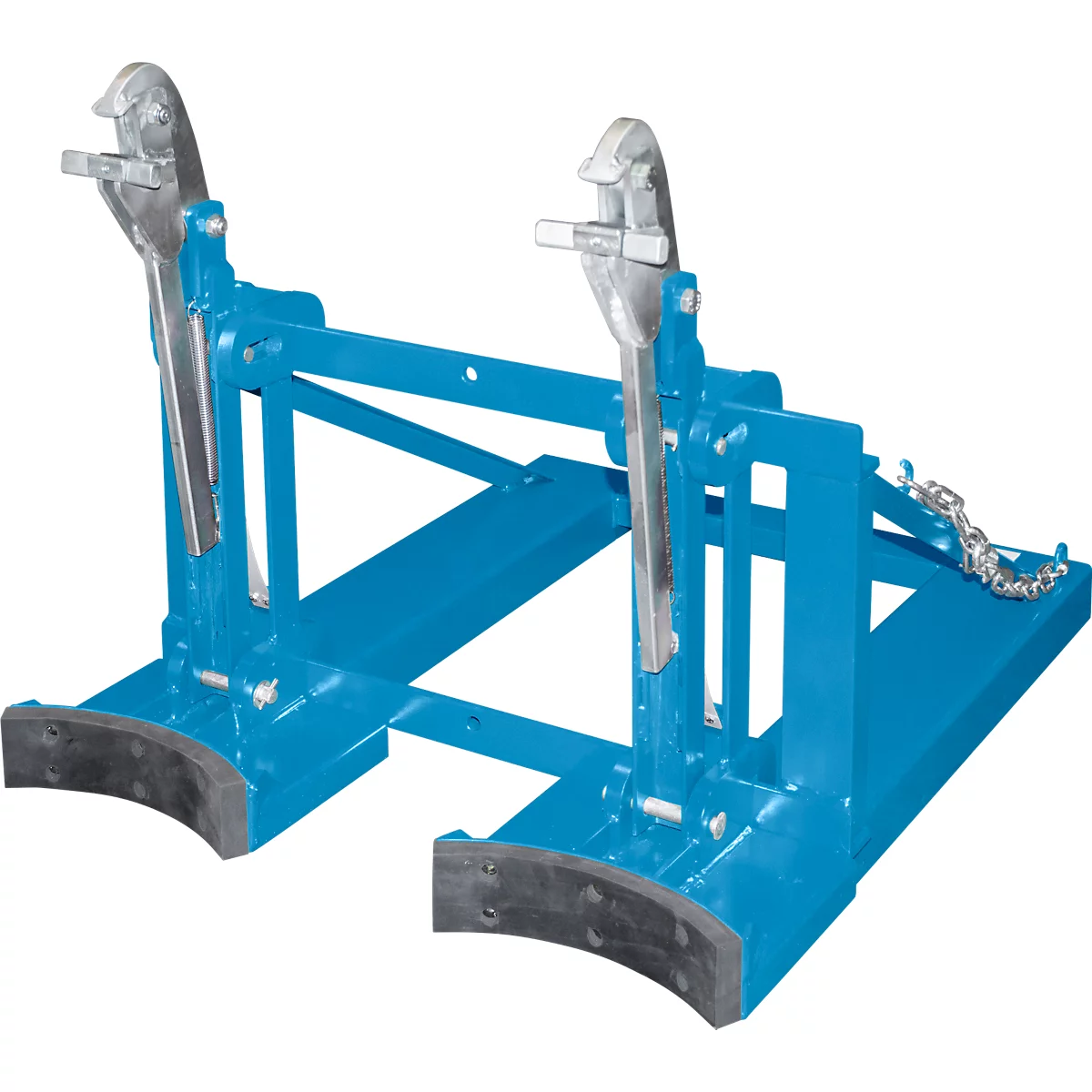 Lève-fûts Bauer RS-II/91, pour chariot élévateur, 2 fûts de 200/220 l, L 1185 x l 940 x H 925 mm, jusqu'à 1600 kg, acier, bleu clair