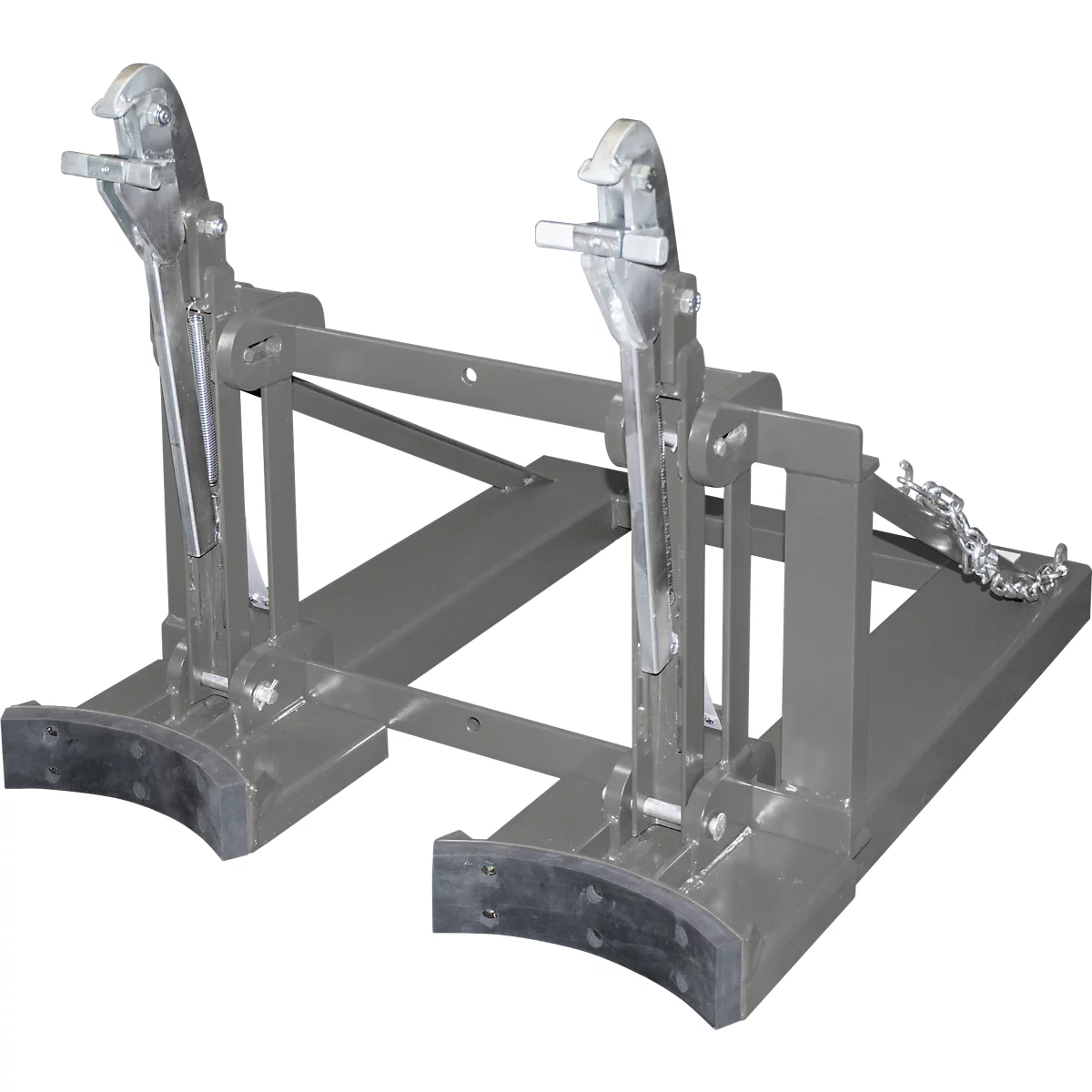 Lève-fûts Bauer RS-II/91, pour chariot élévateur, 2 fûts de 200/220 l, L 1185 x l 940 x H 925 mm, jusqu'à 1600 kg, acier, gris souris