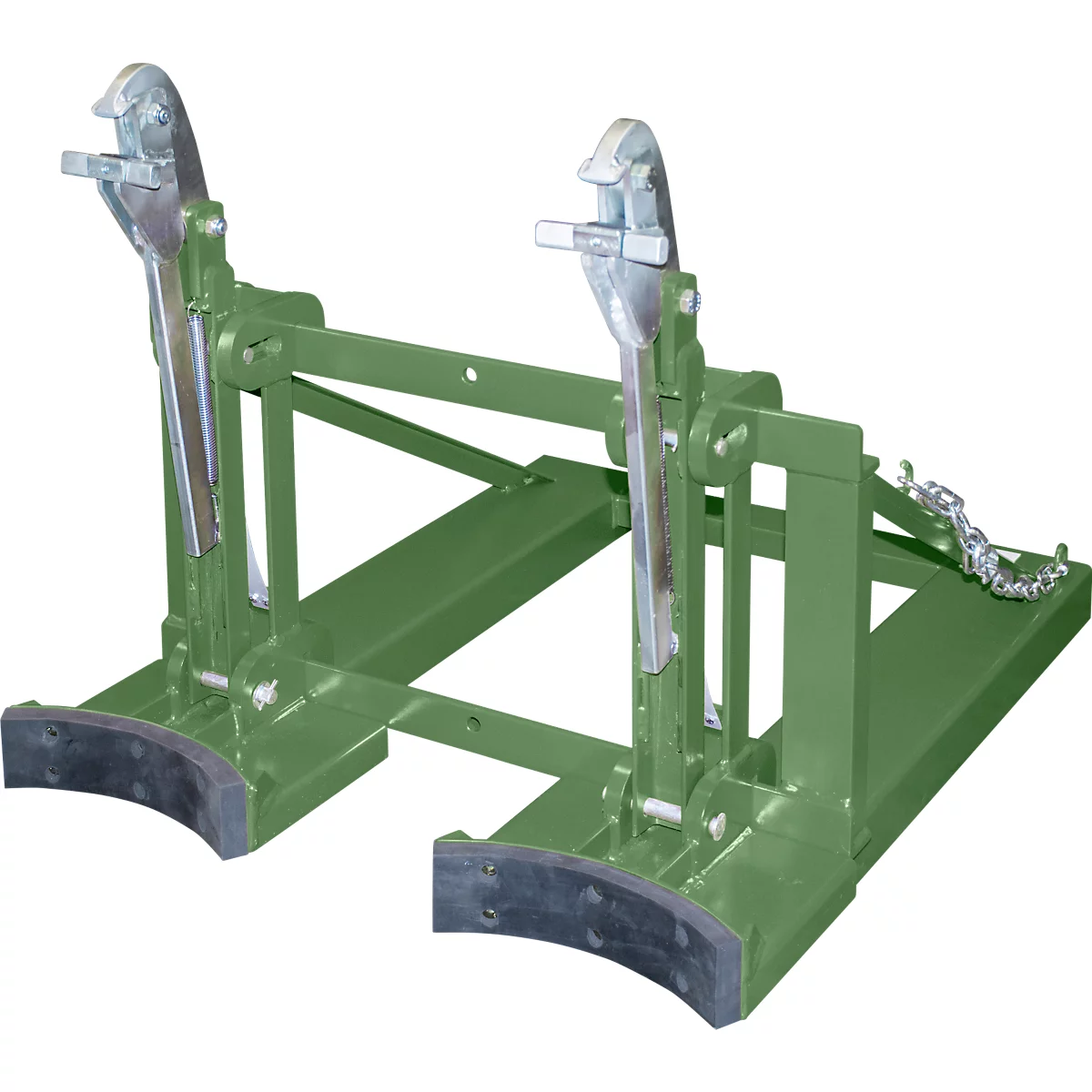 Lève-fûts Bauer RS-II/91, pour chariot élévateur, 2 fûts de 200/220 l, L 1185 x l 940 x H 925 mm, jusqu'à 1600 kg, acier, vert réséda