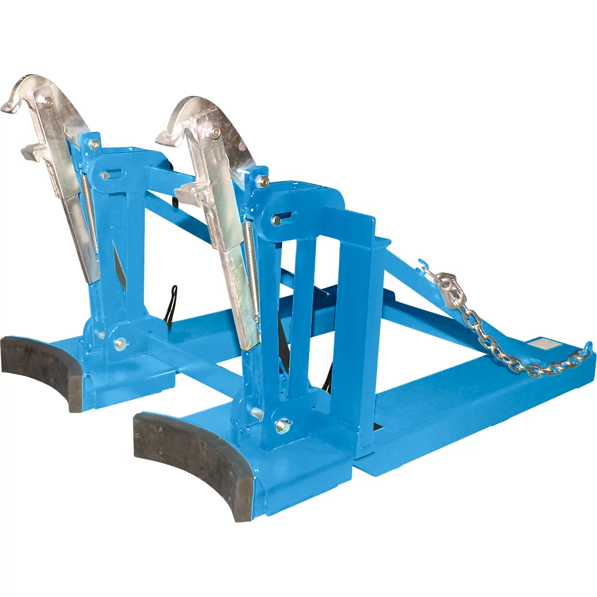 Lève-fûts Bauer RS-II/D 91, pour chariot élévateur, 2 fûts à couvercle de 110 à 200 l, L 1285 x l 940 x H 810 mm, jusqu'à 1600 kg, acier, bleu clair